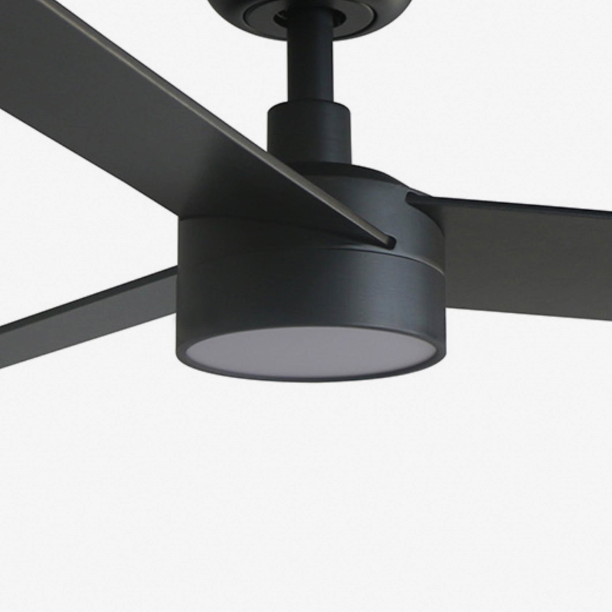 FARO 34296WT1S - Ventilator de tavan cu LED reglabil RUDDER S LED/18W/230V 2700/3000/4000K Ø106 cm maro/negru Wi‑Fi Tuya + telecomandă