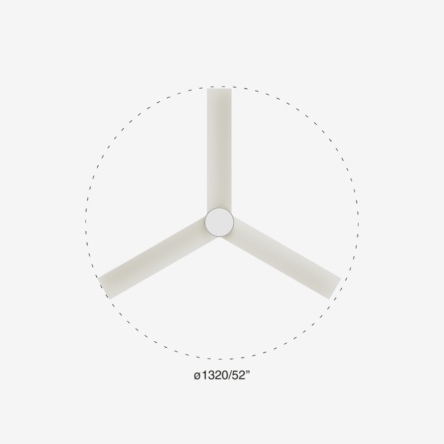 FARO RUDDER L 34297-1TW - Ventilator LED dimabil, 20 W, 230 V, 2700/3000/4000 K, Ø132 cm, cu telecomandă