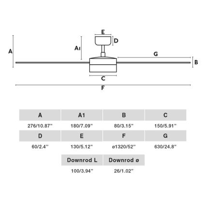 FARO RUDDER L 34297-1TW - Ventilator LED dimabil, 20 W, 230 V, 2700/3000/4000 K, Ø132 cm, cu telecomandă