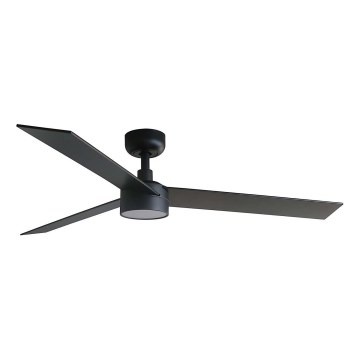 FARO 34298WT1S - Ventilator de tavan LED dimabil RUDDER L LED/18W/230V 2700/3000/4000K Ø 132 cm maro/negru Wi‑Fi Tuya + telecomandă