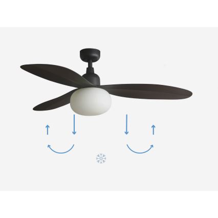 FARO 34301-11L - Ventilator de tavan PALMA, 1xE27/15W/230V, maro, diametru 129 cm, IP44 + telecomandă