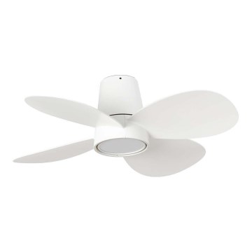 FARO 34315SWT - Ventilator de tavan LED dimabil KLOVER S, LED/20W/230V, 2700/3000/4000K, Ø 80 cm, alb, Wi-Fi Tuya + telecomandă