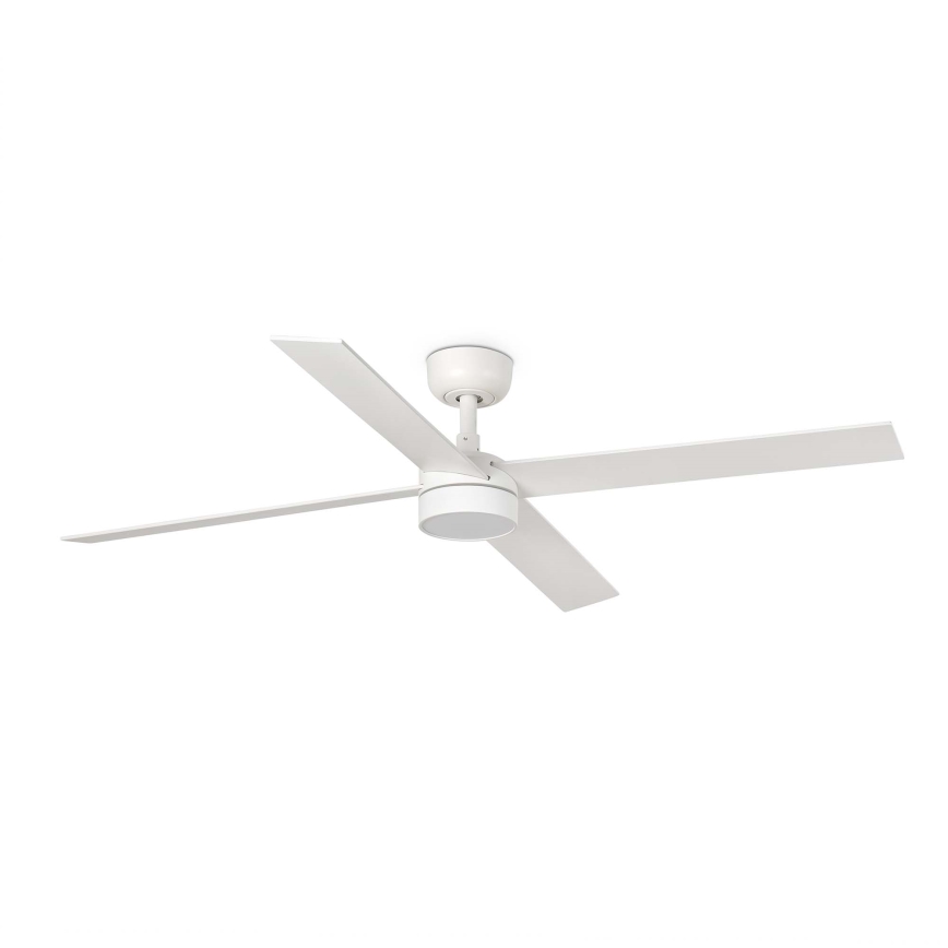 FARO 34355WT-1TW - Ventilator de tavan LED dimmabil RUDDER L LED/18W/230V 2700/3000/4000K alb/bej Ø 132 cm Wi-Fi Tuya + telecomandă