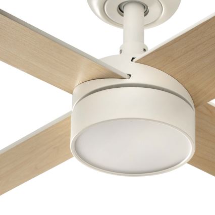 FARO 34355WT-1TW - Ventilator de tavan LED dimmabil RUDDER L LED/18W/230V 2700/3000/4000K alb/bej Ø 132 cm Wi-Fi Tuya + telecomandă