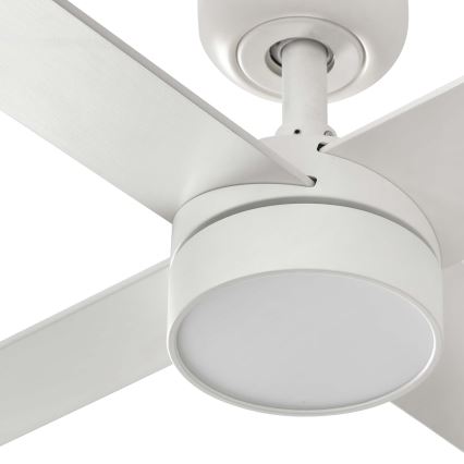 FARO 34355WT-1TW - Ventilator de tavan LED dimmabil RUDDER L LED/18W/230V 2700/3000/4000K alb/bej Ø 132 cm Wi-Fi Tuya + telecomandă