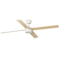 FARO 34355WT-1TW - Ventilator de tavan LED dimmabil RUDDER L LED/18W/230V 2700/3000/4000K alb/bej Ø 132 cm Wi-Fi Tuya + telecomandă