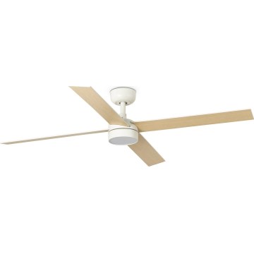FARO 34355WT-1TW - Ventilator de tavan LED dimmabil RUDDER L LED/18W/230V 2700/3000/4000K alb/bej Ø 132 cm Wi-Fi Tuya + telecomandă