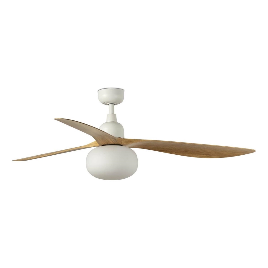 FARO 34361WT-11L - Ventilator de tavan OUTWOOD L 1xE27/15W/230V maro/alb, diametru 150 cm, Wi-Fi Tuya, IP44 + telecomandă