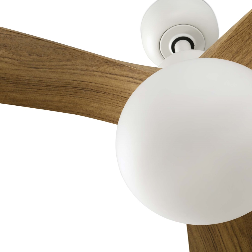 FARO 34361WT-11L - Ventilator de tavan OUTWOOD L 1xE27/15W/230V maro/alb, diametru 150 cm, Wi-Fi Tuya, IP44 + telecomandă