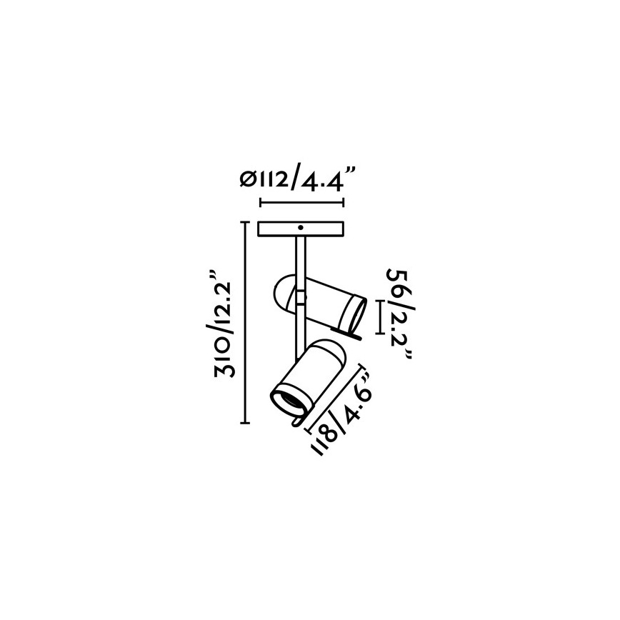 Faro 43534 - Lampă spot ORLEANS 2xGU10/8W/230V argintiu/negru