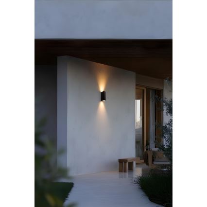 FARO 70327 - Aplică de exterior pentru perete ESTELA 2xGU10/5W/230V IP65 neagră