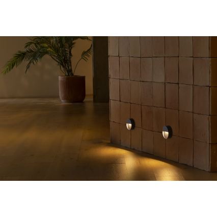 FARO 71960 - Lampă LED pentru scară DUNE LED/3W/230V 2200/2700/3200/4000K IP65 antracit rotundă