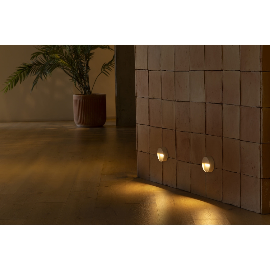 FARO 71961 - Aplică LED pentru scări DUNE LED/3W/230V 2200/2700/3200/4000K IP65 alb rotund