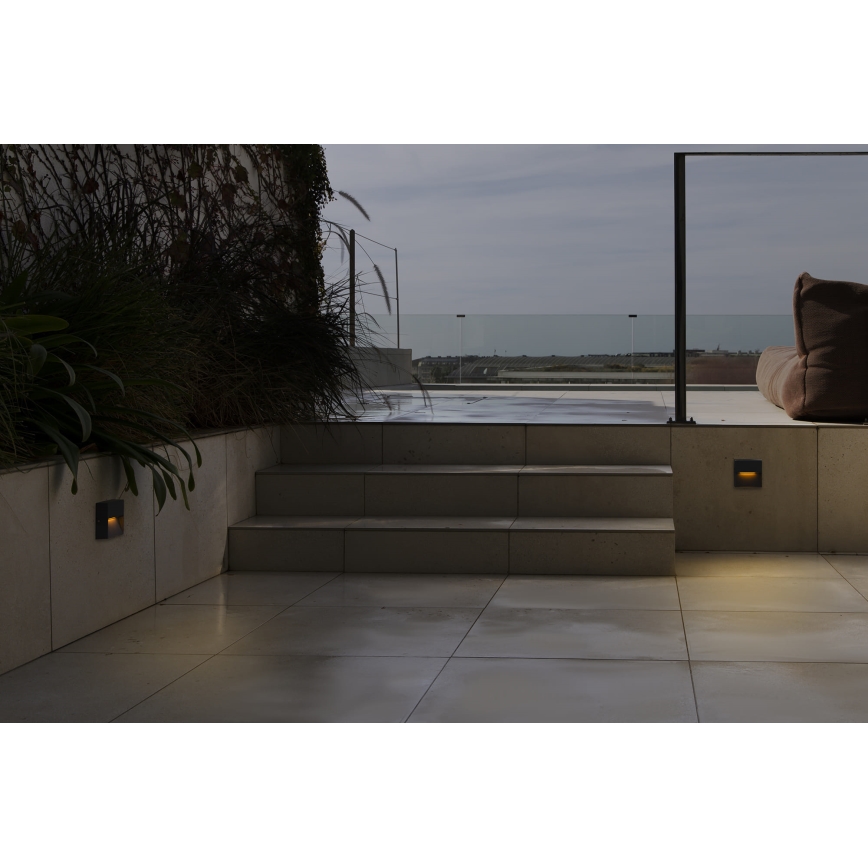 FARO 71963 - Corp de iluminat LED pentru scări DUNE LED/3W/230V 2200/2700/3200/4000K IP65 antracit pătrat