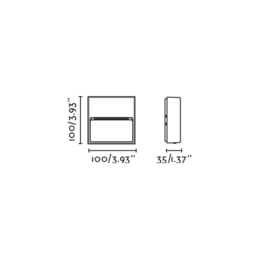 FARO 71964 - Corp de iluminat pentru scări DUNE cu LED, 3W, 230V, 2200/2700/3200/4000K, IP65, alb, pătrat