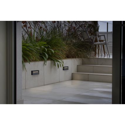 FARO 71966 - Aplică LED pentru scări DUNE LED/6W/230V 2200/2700/3200/4000K IP65 antracită dreptunghiulară