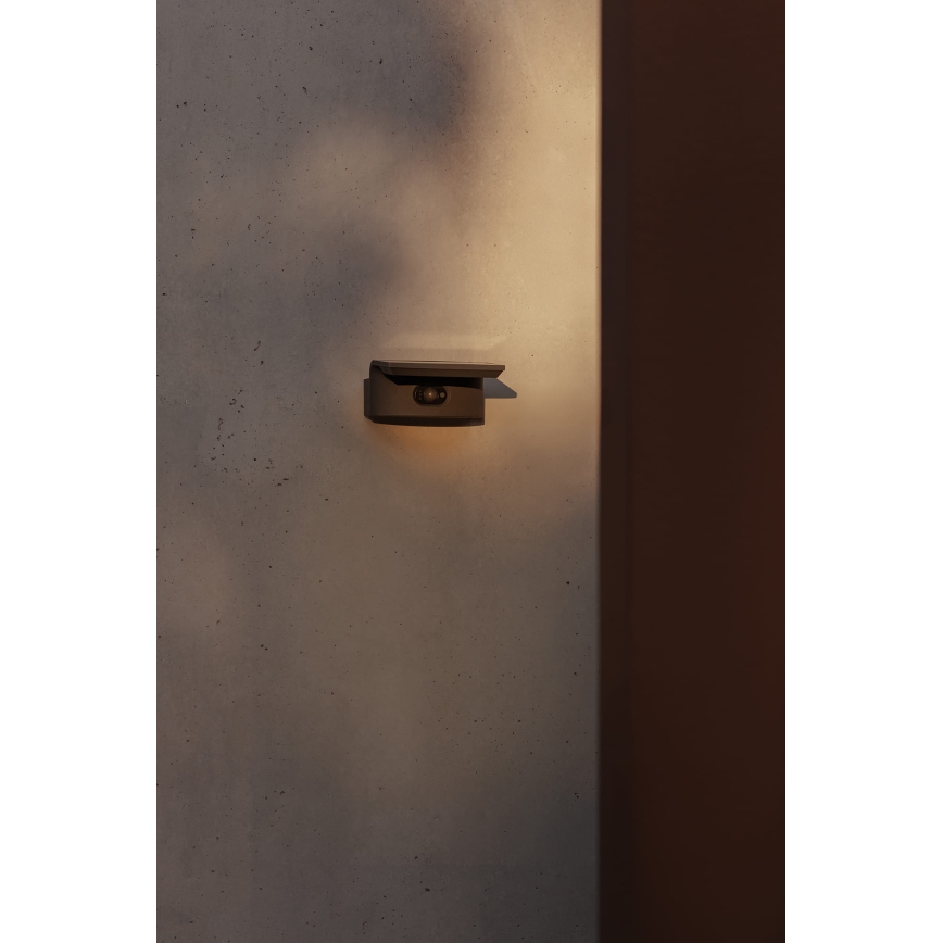 FARO 74456 - Lampă de perete solară LED cu senzor LUMA LED/5W/3,7/230V IP65 antracit