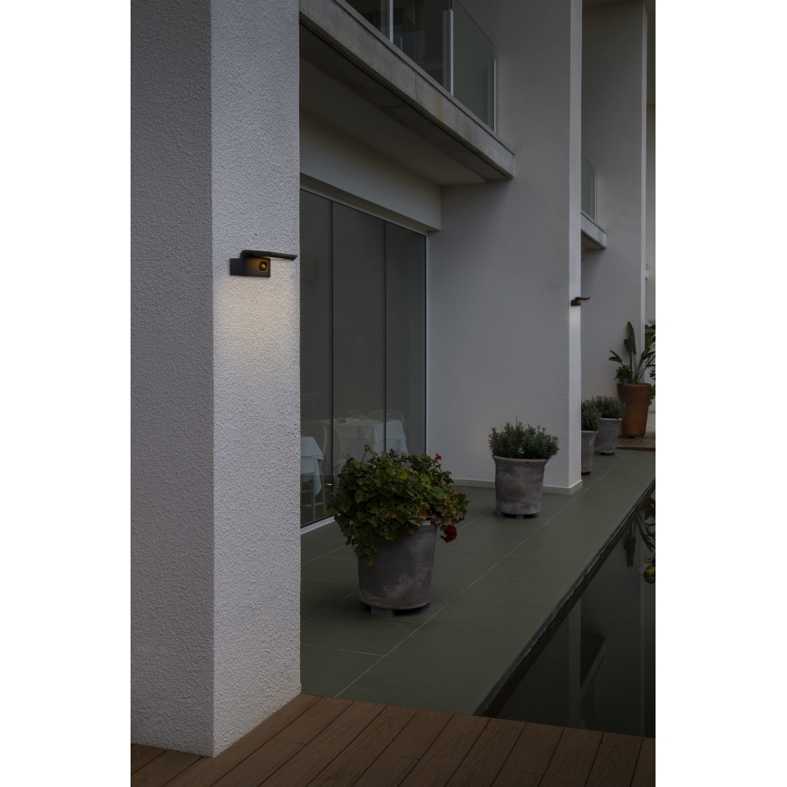 FARO 74456 - Lampă de perete solară LED cu senzor LUMA LED/5W/3,7/230V IP65 antracit