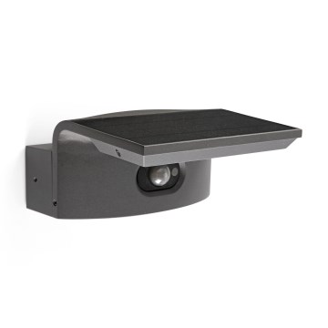 FARO 74456 - Lampă de perete solară LED cu senzor LUMA LED/5W/3,7/230V IP65 antracit
