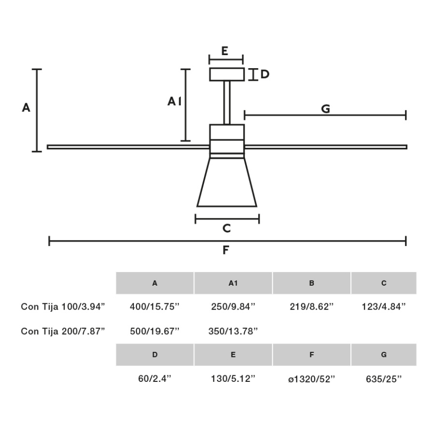 FARO 33760WT-22 - Ventilator de tavan LED cu funcție dimmer AMELIA L CONE LED/20W/230V 2700/3500/5000K alb, diam. 132 cm, Wi-Fi Tuya + telecomandă