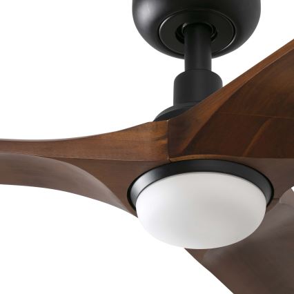 FARO 33806WT1S - Ventilator de tavan cu LED reglabil HEYWOOD S, LED 10W/230V, 2700/3000/4000K, Ø90 cm, lemn/negru, Wi‑Fi Tuya + telecomandă