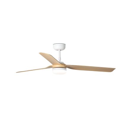FARO 33816WT-20 - Ventilator de tavan LED dimabil PUNT M LED/18W/230V maro/alb Ø 132 cm Wi-Fi Tuya + telecomandă