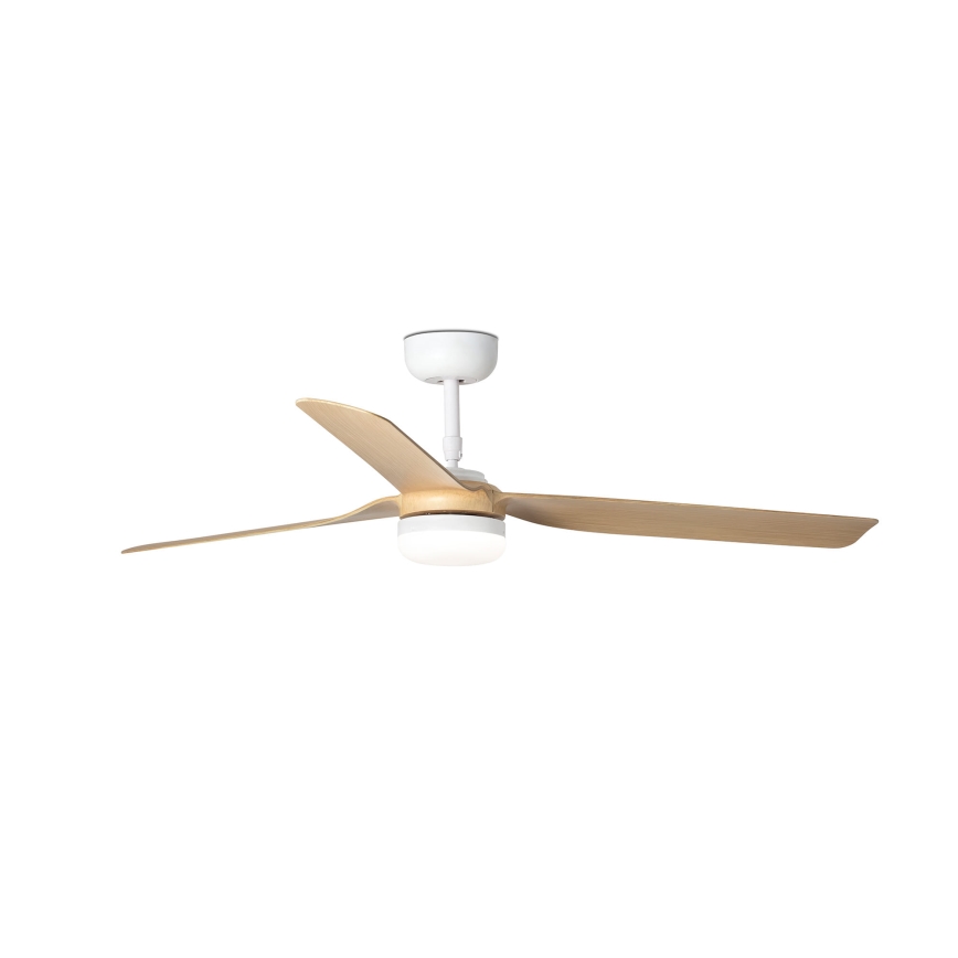 FARO 33816WT-20 - Ventilator de tavan LED dimabil PUNT M LED/18W/230V maro/alb Ø 132 cm Wi-Fi Tuya + telecomandă