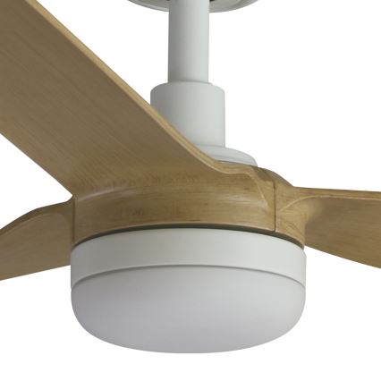 FARO 33816WT-20 - Ventilator de tavan LED dimabil PUNT M LED/18W/230V maro/alb Ø 132 cm Wi-Fi Tuya + telecomandă