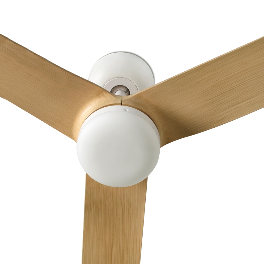 FARO 33816WT-20 - Ventilator de tavan LED dimabil PUNT M LED/18W/230V maro/alb Ø 132 cm Wi-Fi Tuya + telecomandă