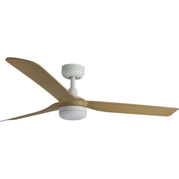 FARO PUNT M 33816WT1S - Ventilator de tavan LED dimabil, 18W, 230V, 2700/3000/4000K, Ø132 cm, bej/alb, Wi-Fi Tuya + telecomandă