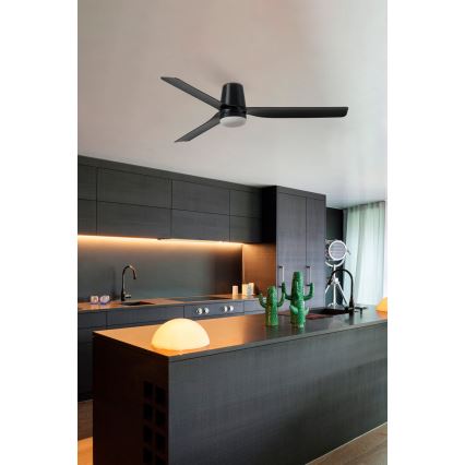 FARO 33829-1TW - Ventilator de tavan LED dimabil PUNT TUB M LED/18W/230V 2700/3000/4000K Ø 130 cm alb/maro+ telecomandă