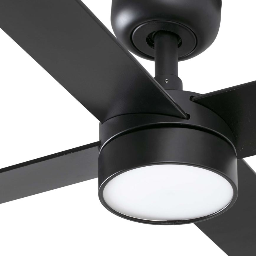 FARO 34356WT1S - Ventilator de tavan LED dimabil RUDDER L LED/18W/230V 2700/3000/4000K, diametru 132 cm, maro/negru, Wi-Fi Tuya + telecomandă