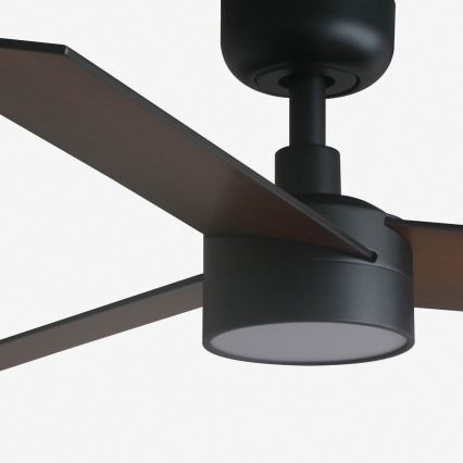 FARO 34296-1TW - Ventilator de tavan RUDDER S cu LED dimabil/18W/230V 2700/3000/4000K Ø 106 cm negru + telecomandă