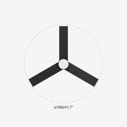 FARO 34296-1TW - Ventilator de tavan RUDDER S cu LED dimabil/18W/230V 2700/3000/4000K Ø 106 cm negru + telecomandă