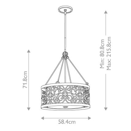 Feiss - Candelabru pe tijă ARABESQUE 4xE27/60W/230V auriu