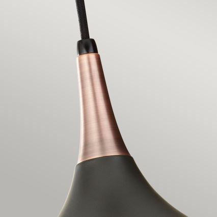 Feiss - Pendul pe cablu BESO 1xE27/60W/230V, Ø 25,4 cm, negru/cupru