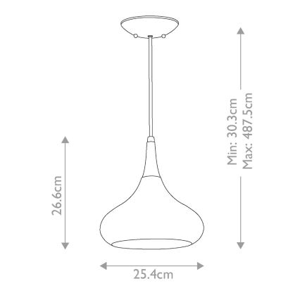 Feiss - Pendul pe cablu BESO 1xE27/60W/230V, Ø 25,4 cm, negru/cupru