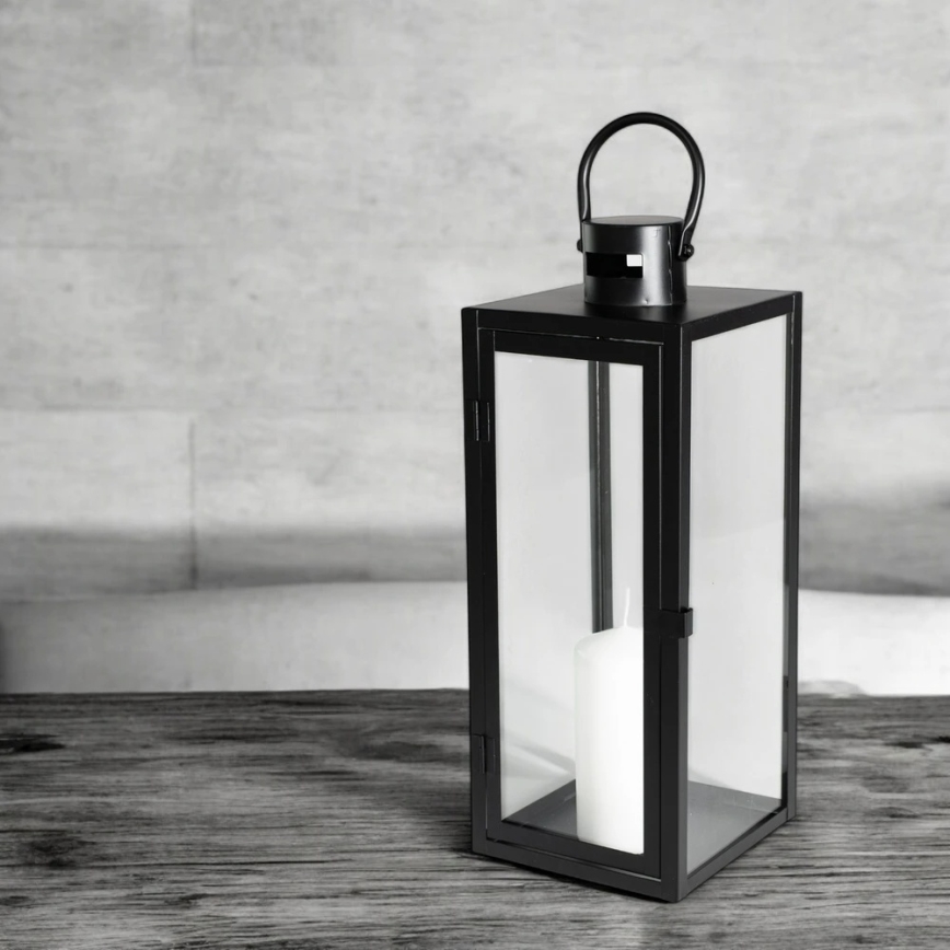 Felinar decorativ 63 cm, negru