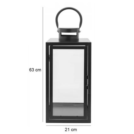 Felinar decorativ 63 cm, negru