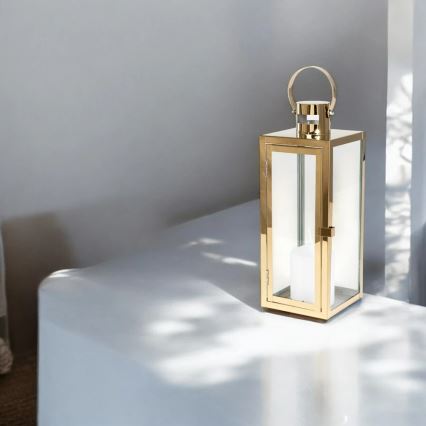 Felinar decorativ auriu, 38 cm