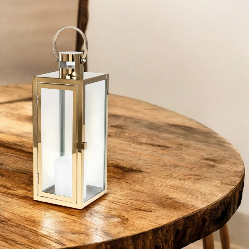 Felinar decorativ auriu, 63 cm