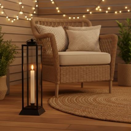Felinar decorativ HALL, 39,5 cm, negru