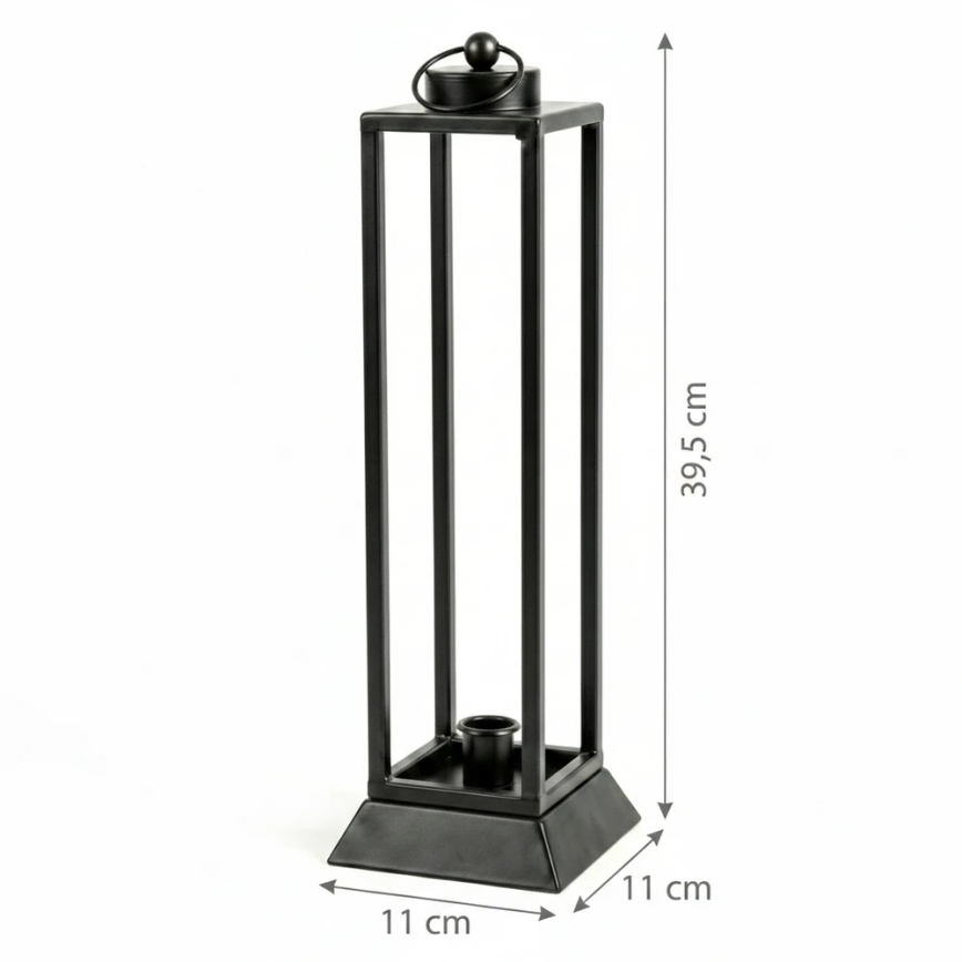 Felinar decorativ HALL, 39,5 cm, negru