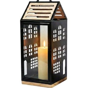 Felinar decorativ HOME, 47,5 cm, negru/bej