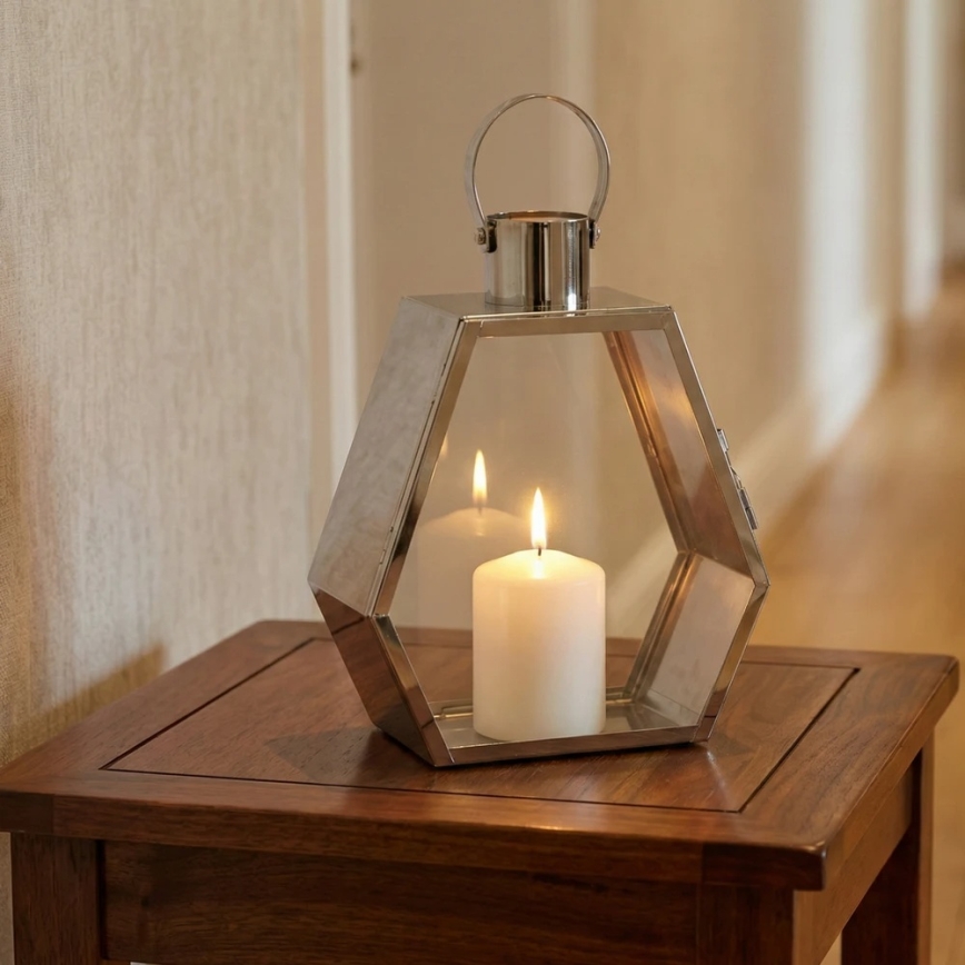 Felinar decorativ PALACE, 34 cm, crom lucios