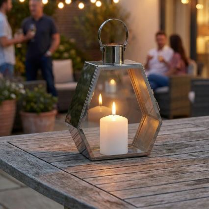 Felinar decorativ PALACE, 34 cm, crom lucios