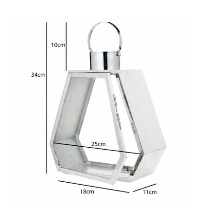 Felinar decorativ PALACE, 34 cm, crom lucios