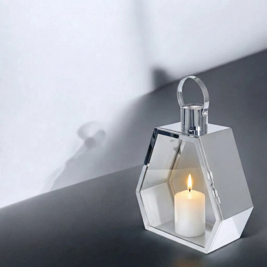 Felinar decorativ PALACE, 43 cm, crom lucios