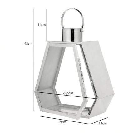 Felinar decorativ PALACE, 43 cm, crom lucios