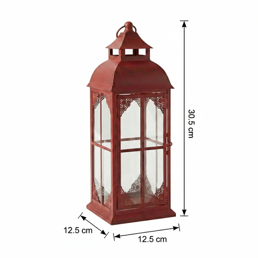 Felinar decorativ REDY, 30,5 cm, roșu